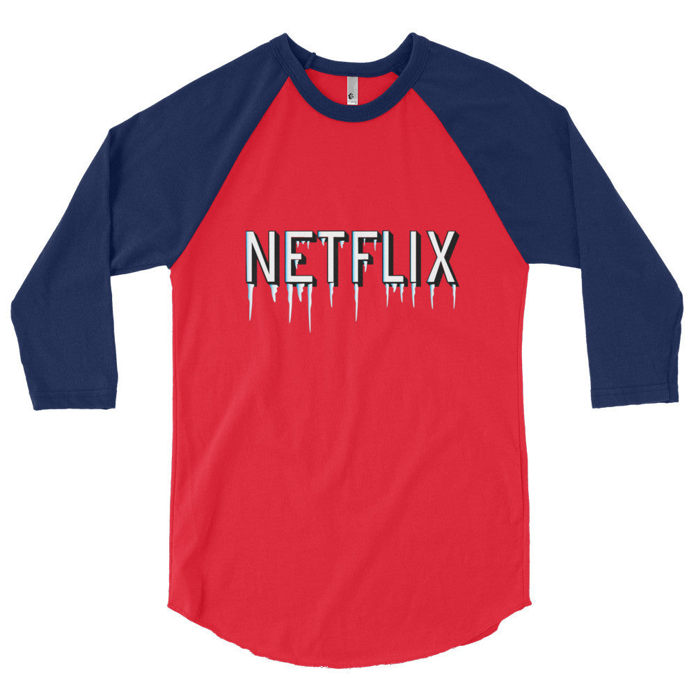 Netflix N Chill 3/4 sleeve raglan shirt