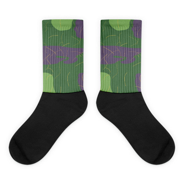 Purple Buddy Black foot socks