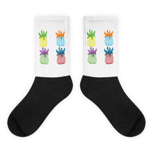 Pop Art Pineapple Black foot socks