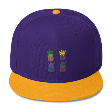 Pineapple Pop Art Wool Blend Snapback