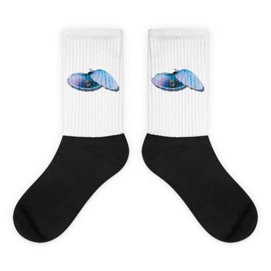 The World is Your Oyster Black foot socks